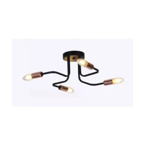 Plafon Electra 50x13 Preto C/rose (p/ 4 Lamp E27) Adn 1544