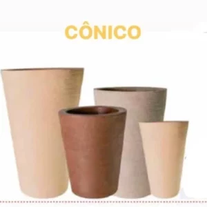Vaso Jardim Conico M 34x50 Cinza/marrom/preto 786