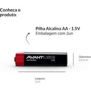 Pilha Alcal Pq Aa (cartela com 2un) Avan - Imagem 3