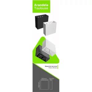 Arandela Lumanti Sob Toulouse Pto Led 4w 3000k Ip65 - Imagem 6