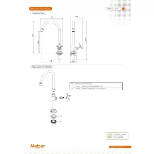 Torneira Meber Lav Banc 1188 C11 Ba 27379.6 - Imagem 3