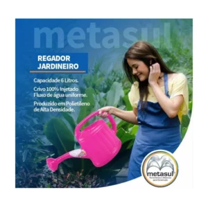 Regador Metasul Rosa  6l - Imagem 3