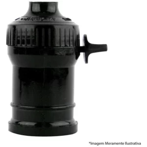 Soquete Pendente com Chave Termoplast Preto 43.05t com 10 Peças - Foxlux