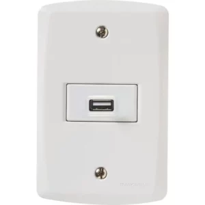 Conjunto 4x2 com 1 Tomada Usb 1,5 a Bivolt Lux2 Branco - Tramontina
