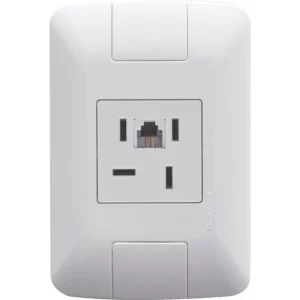 Conjunto 4x2 com 1 Tomada Telefone 4p e Rj11 Aria Branco - Tramontina