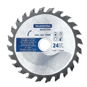 Disco de Corte para Madeira 24 Dentes 4.3/8 - Tramontina
