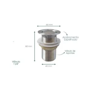 Valvula Flux Moeda Compacta 1 1/4 Inox Vm114-in - Imagem 5