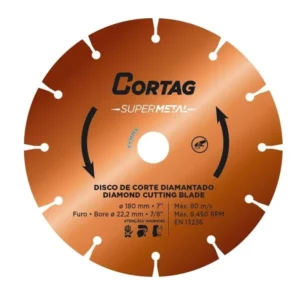 Disco de Corte Diamantado Supermetal 180mm - Cortag