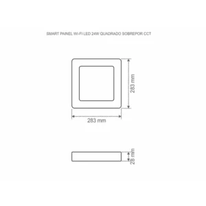 Smart Painel Wi-fi Led 24w Quadrado Sobrepor Cct - Imagem 8