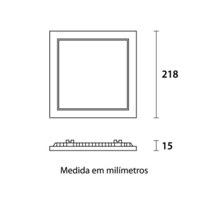Painel Led Slim de Embutir Quadrado 18w - Lum.bnu_inativo