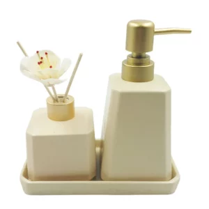 Kit de Banheiro 3 Peças em Porcelana Fu Xing