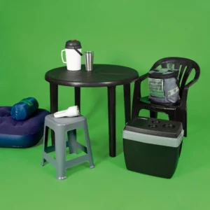 Mesa Plast Redonda Desmontavel Preta Mor - Imagem 5