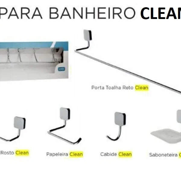 Kit Acessorios Clean Cromado Rainha